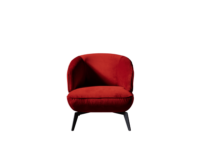 Mersin Accent Chair - red velvet - front view 