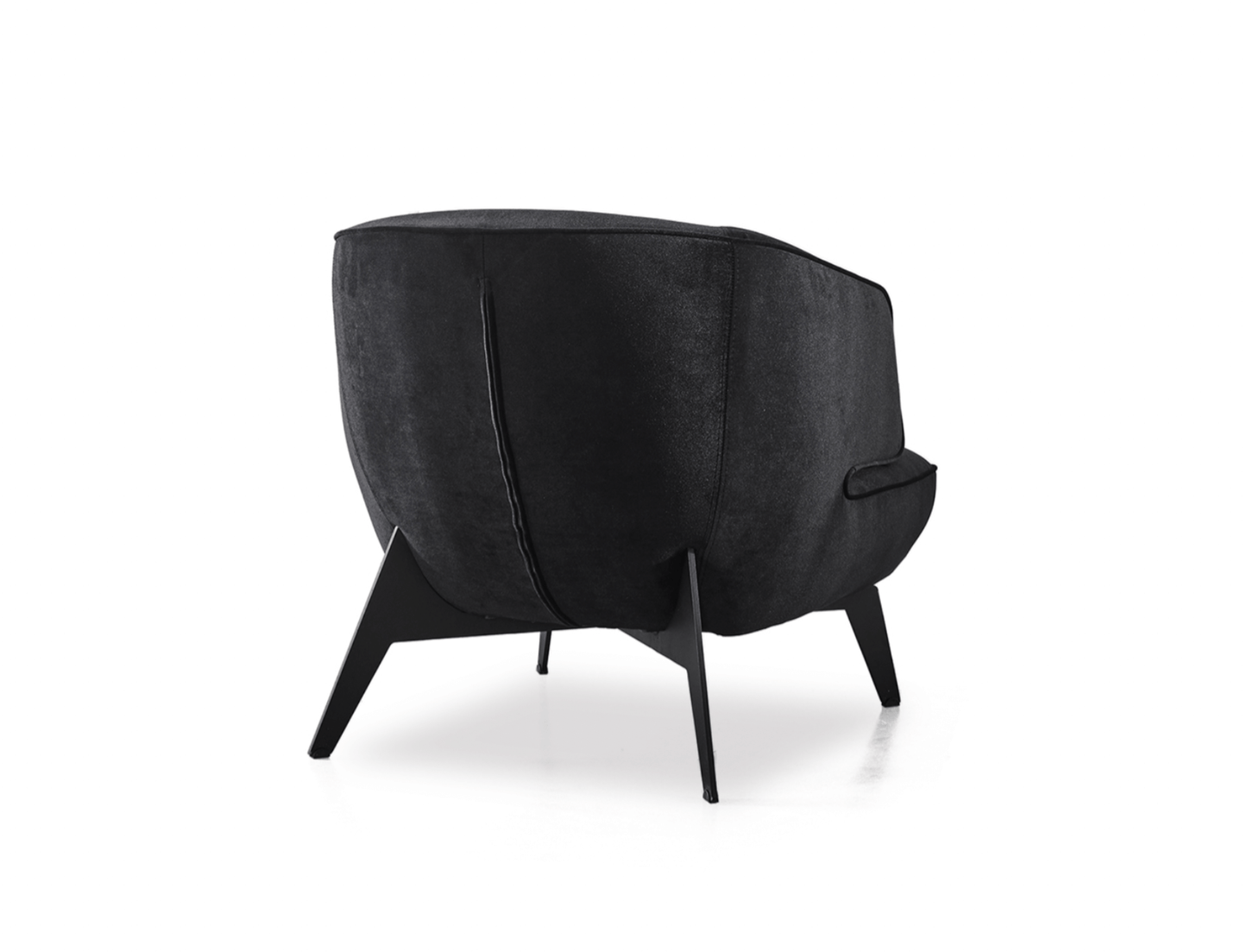 Mersin Accent Chair - black velvet - back view 