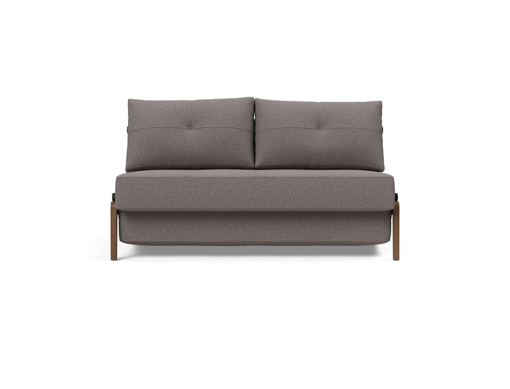 Cubed Full Size Sofa Bed With Dark Wood Legs - front view