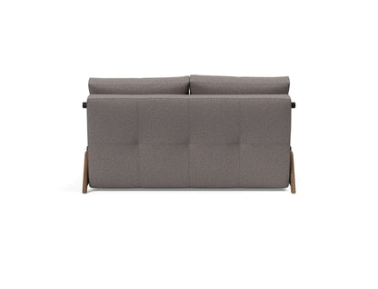 Cubed Full Size Sofa Bed With Dark Wood Legs - back view