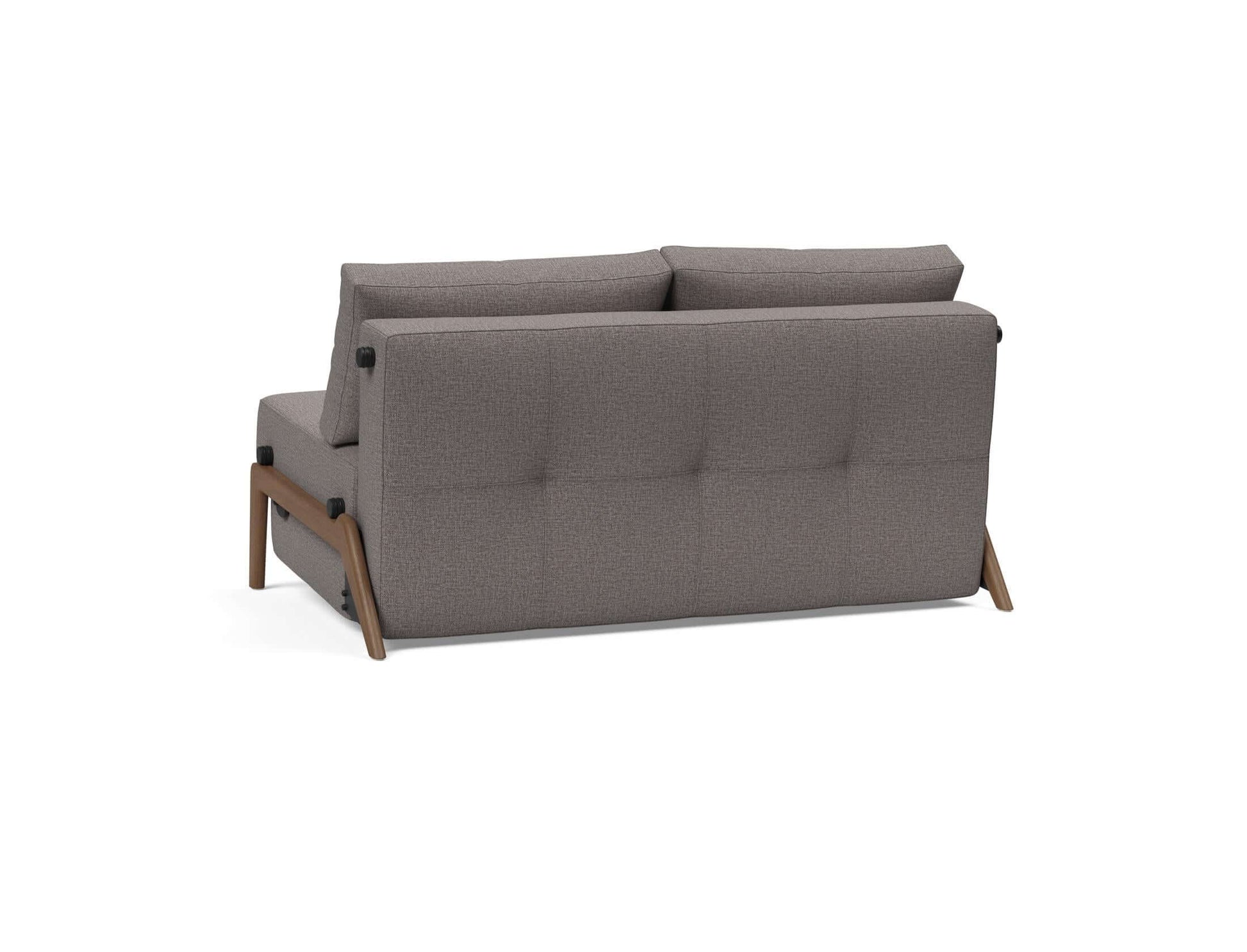 Cubed Full Size Sofa Bed With Dark Wood Legs - back view