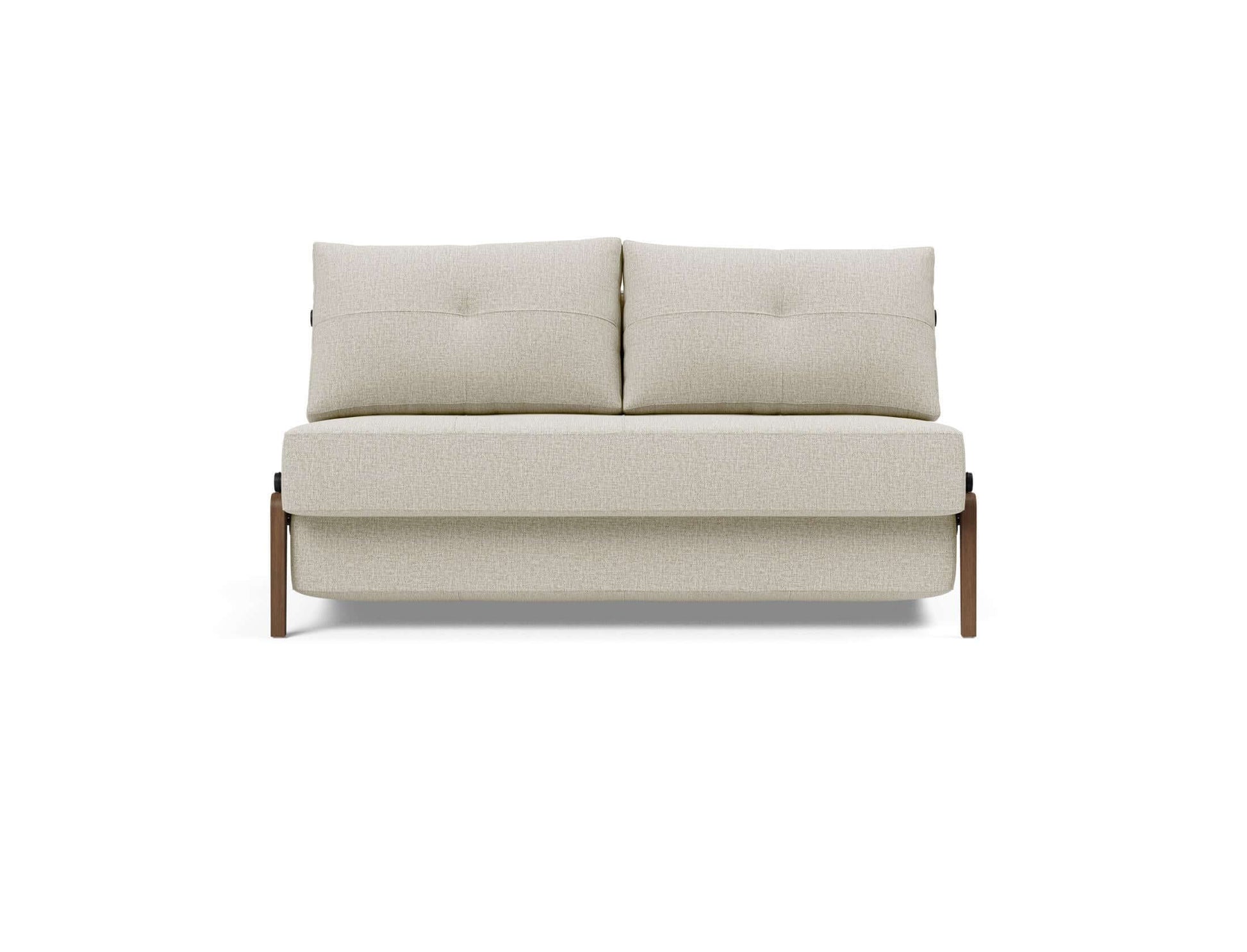 Cubed Full Size Sofa Bed With Dark Wood Legs - front view