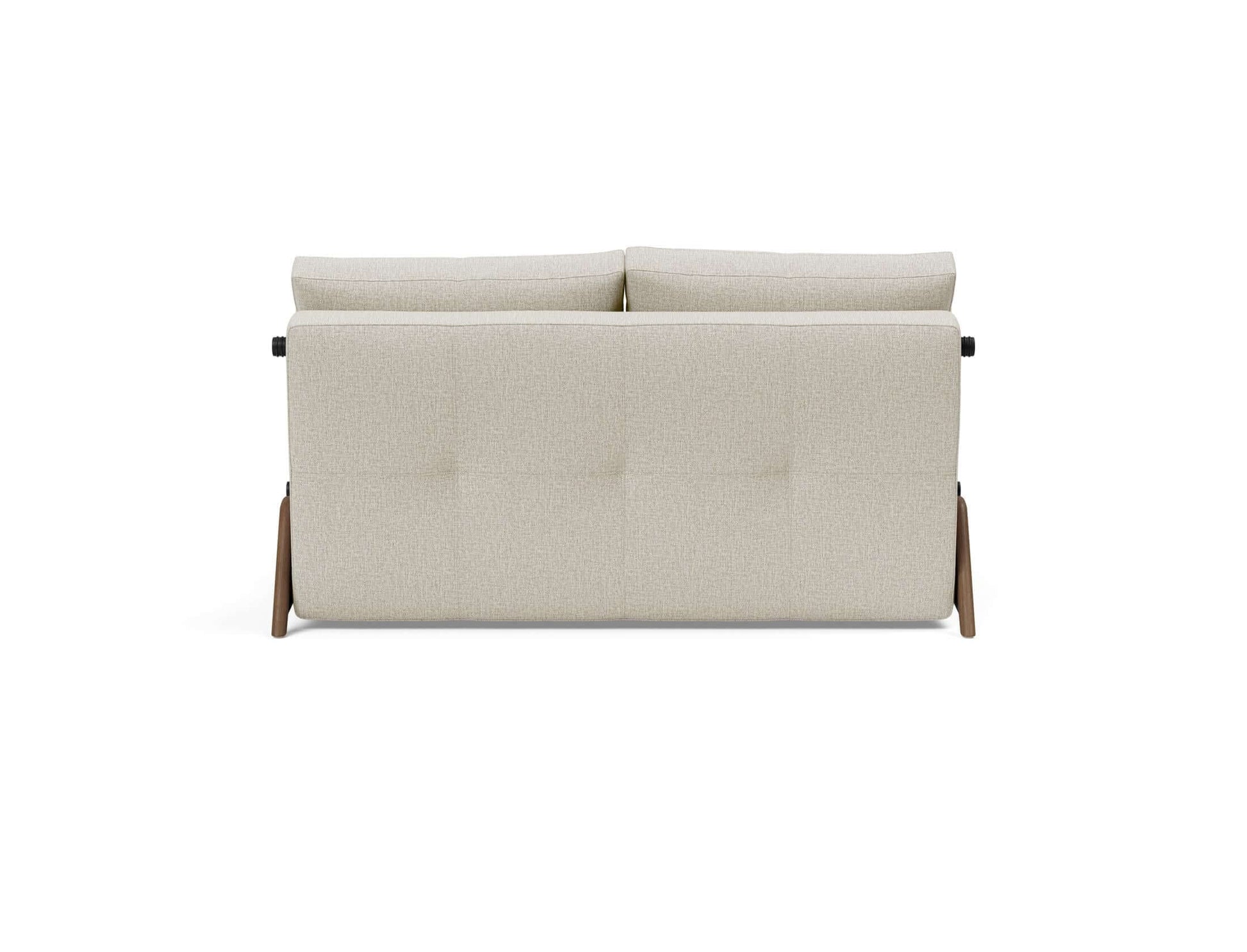 Cubed Full Size Sofa Bed With Dark Wood Legs - back view 