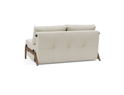 Cubed Full Size Sofa Bed With Dark Wood Legs - back view