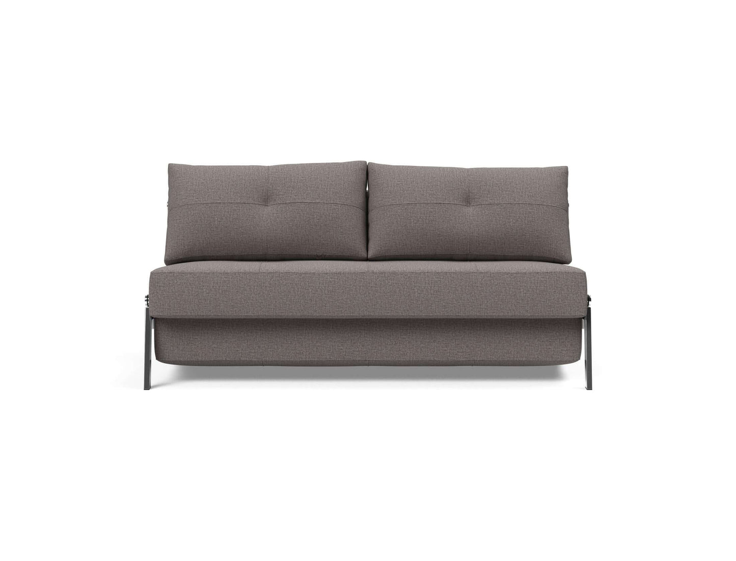 Cubed Queen Size Sofa Bed With Chrome Legs - front view