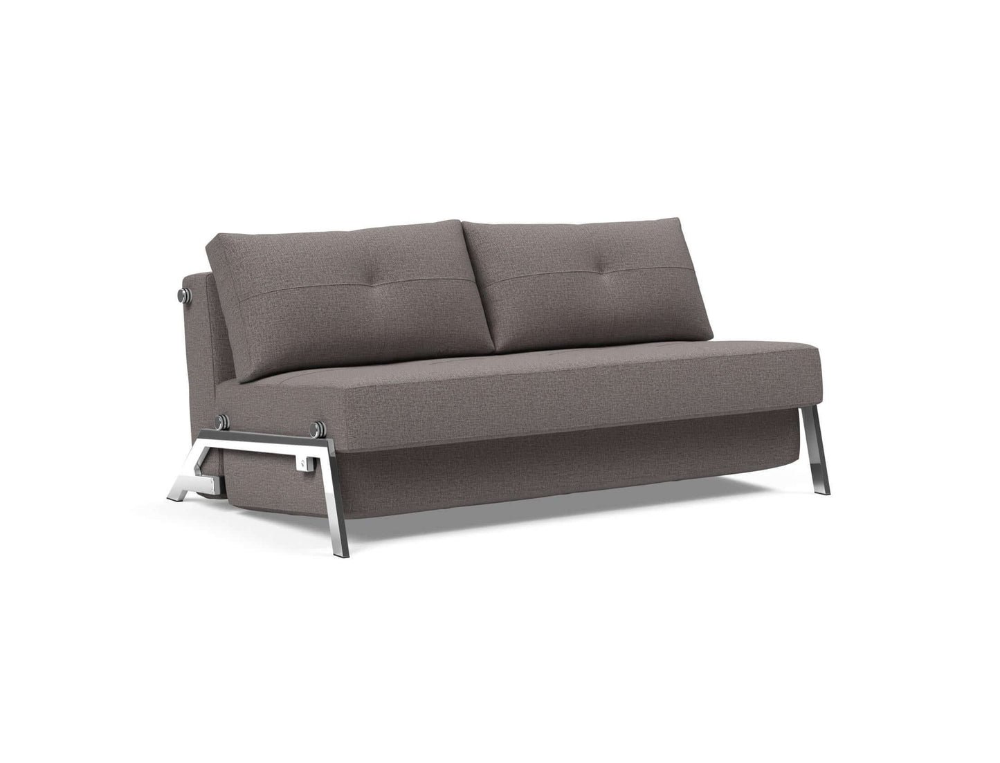 Cubed Queen Size Sofa Bed With Chrome Legs - side view