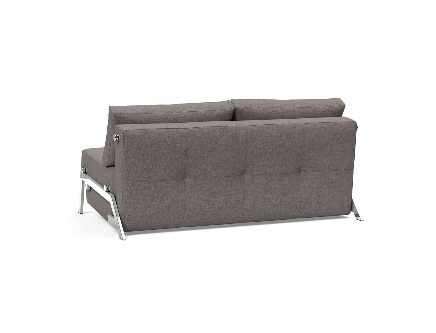 Cubed Queen Size Sofa Bed With Chrome Legs - back view 