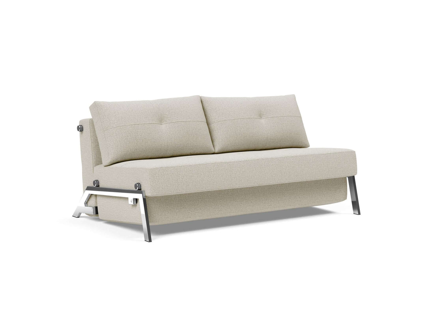 Cubed Queen Size Sofa Bed With Chrome Legs - side view