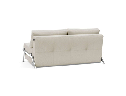 Cubed Queen Size Sofa Bed With Chrome Legs - back view 