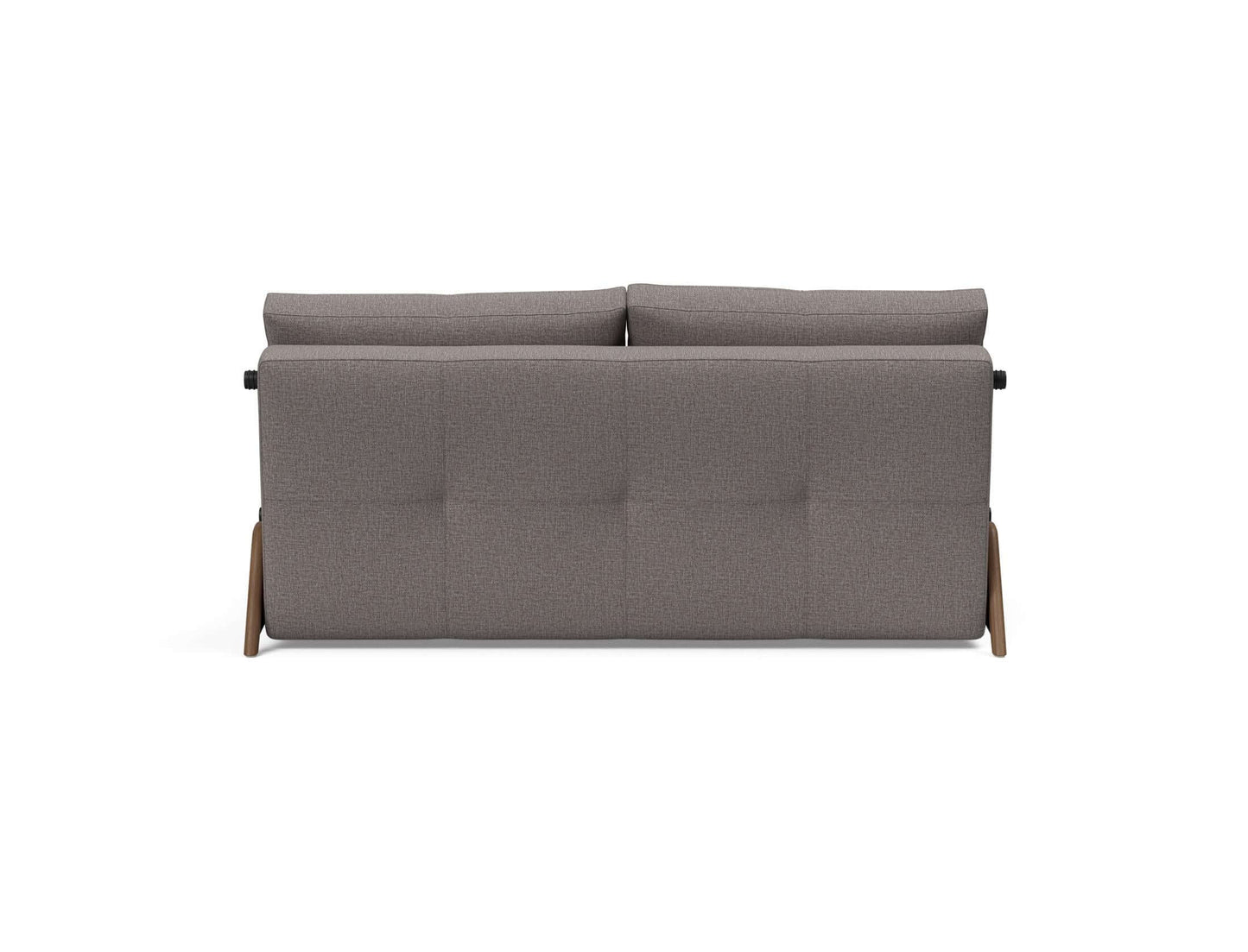 Cubed Queen Size Sofa Bed With Dark Wood Legs - back view 