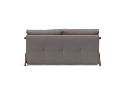 Cubed Queen Size Sofa Bed With Dark Wood Legs - back view 