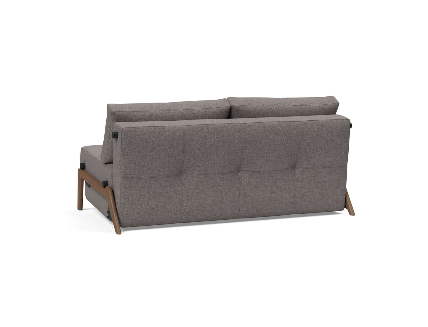 Cubed Queen Size Sofa Bed With Dark Wood Legs - back view 