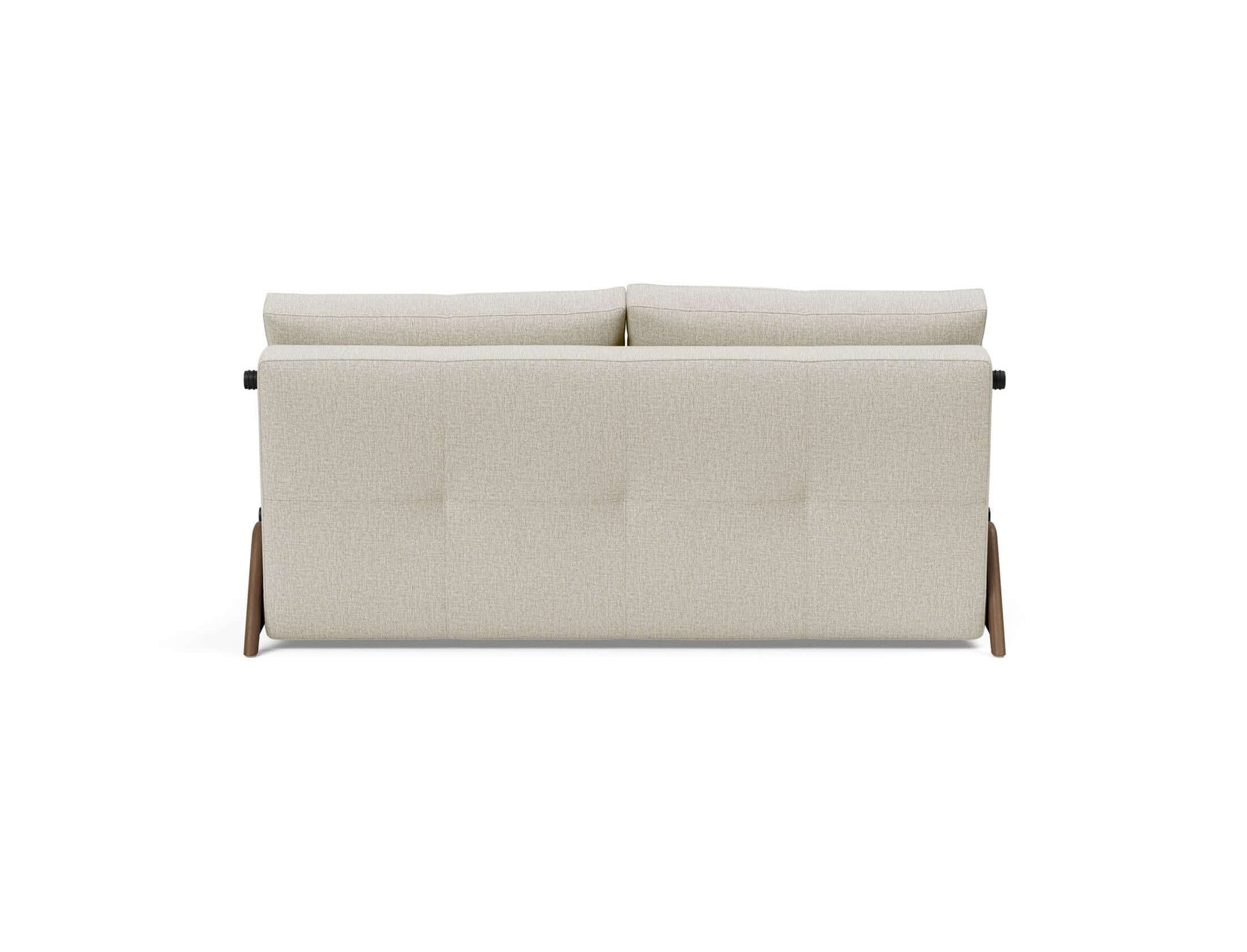 Cubed Queen Size Sofa Bed With Dark Wood Legs - back view 