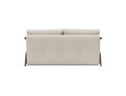 Cubed Queen Size Sofa Bed With Dark Wood Legs - back view 