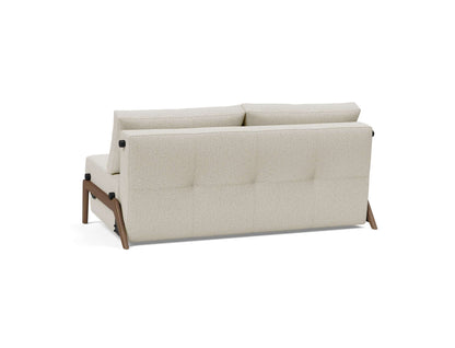 Cubed Queen Size Sofa Bed With Dark Wood Legs - back view 