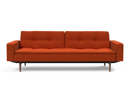 Dublexo Styletto Sofa Bed Dark Wood With Arms - front view