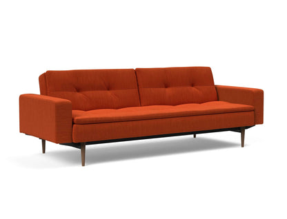 Dublexo Styletto Sofa Bed Dark Wood With Arms - side view 