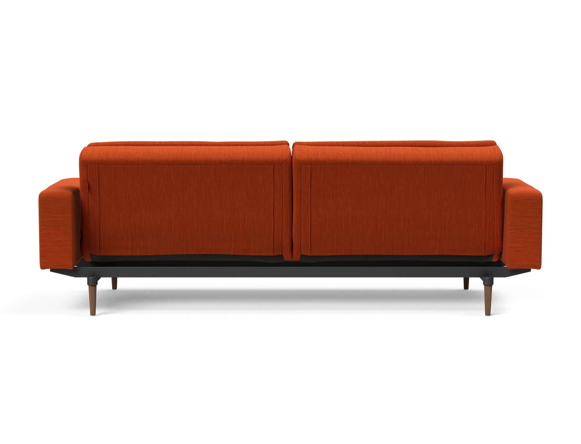 Dublexo Styletto Sofa Bed Dark Wood With Arms - back view 