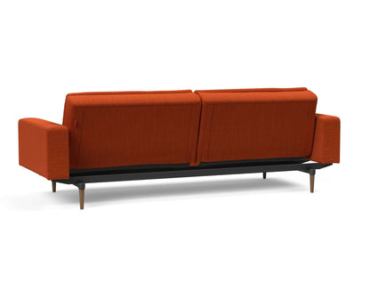 Dublexo Styletto Sofa Bed Dark Wood With Arms - back view 