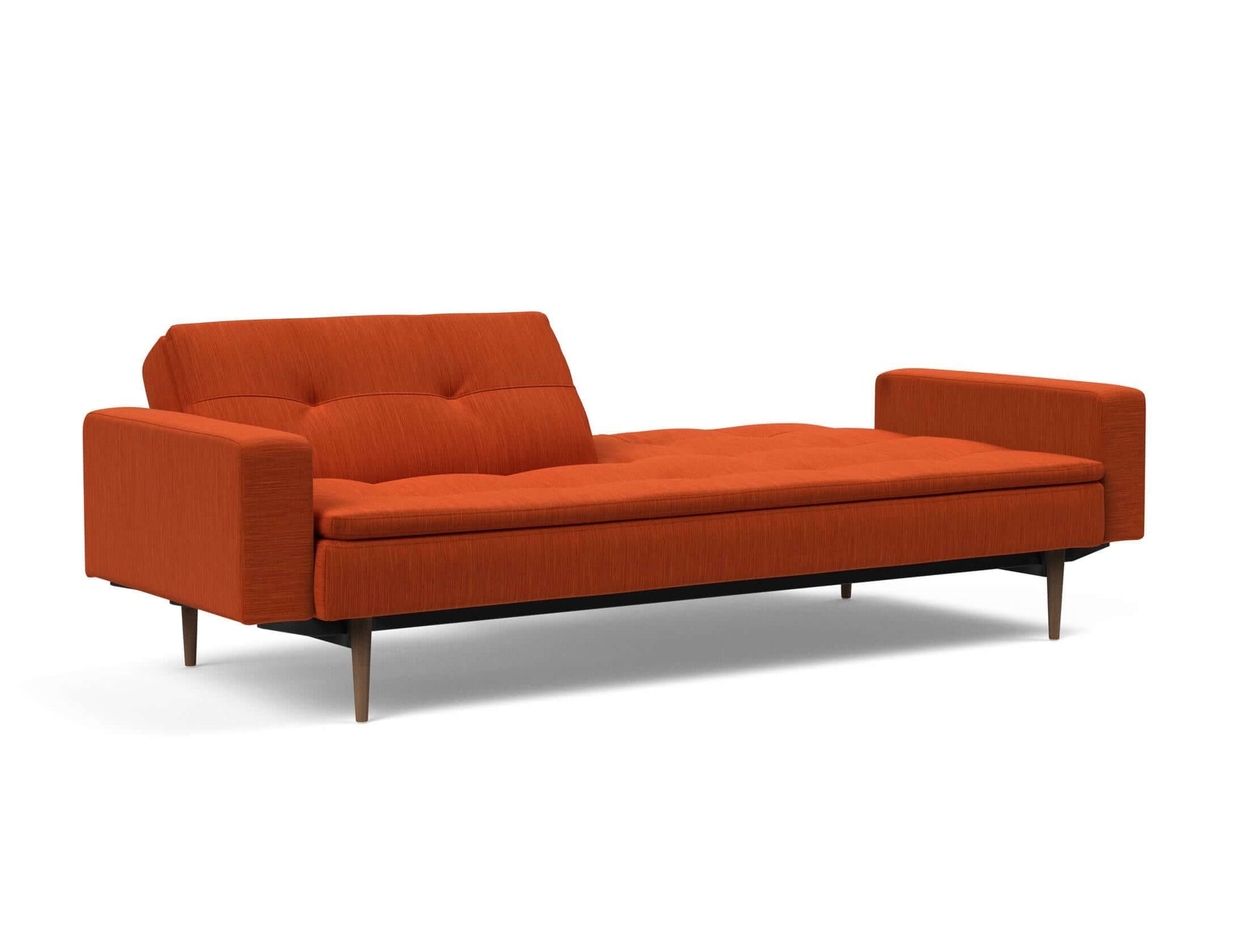 Dublexo Styletto Sofa Bed Dark Wood With Arms - side view 