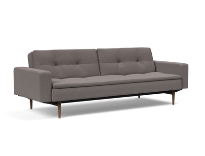 Dublexo Styletto Sofa Bed Dark Wood With Arms - side view 