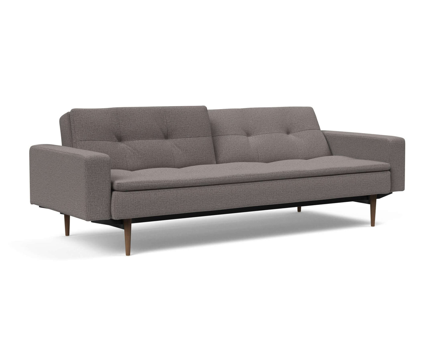 Dublexo Styletto Sofa Bed Dark Wood With Arms - side view 