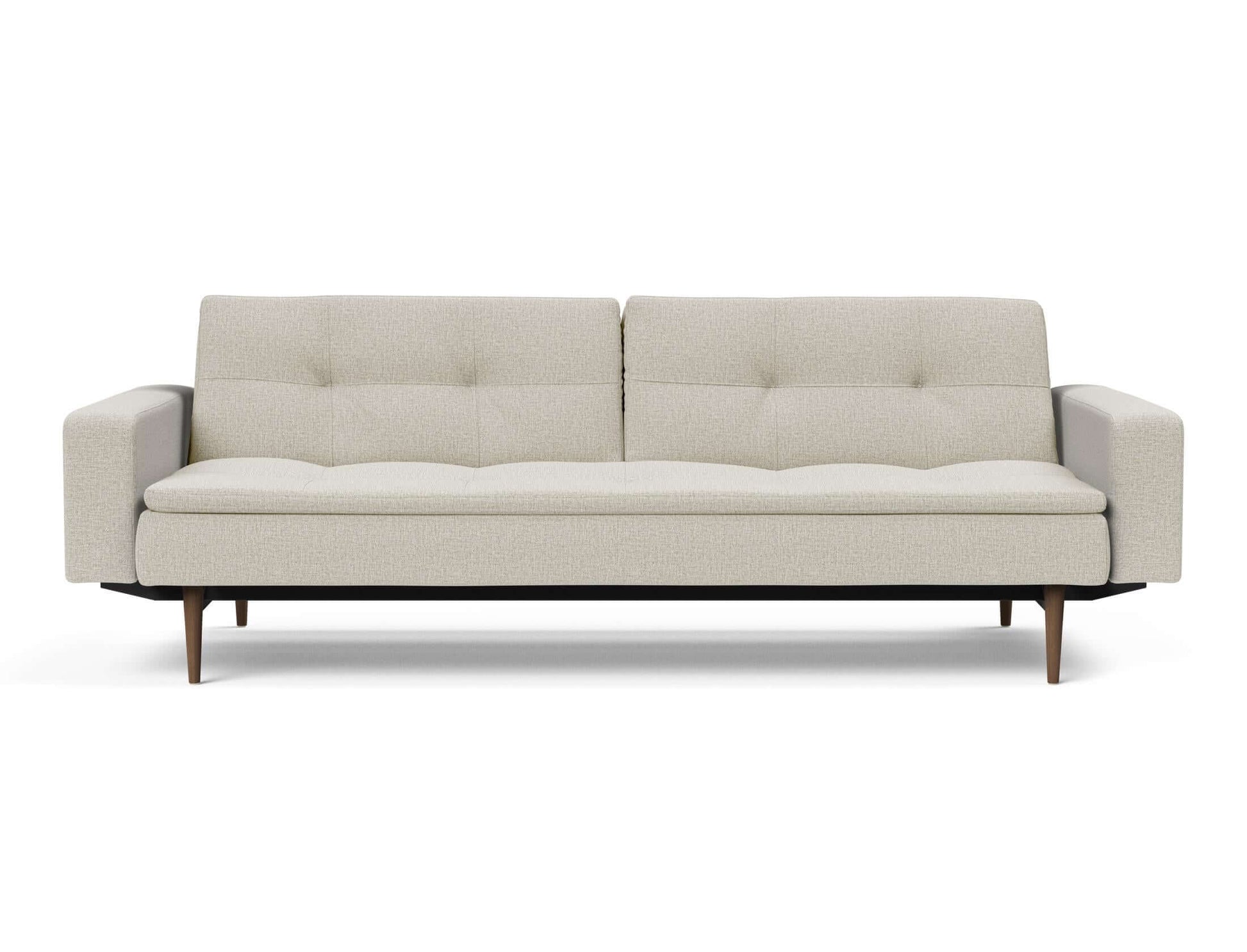 Dublexo Styletto Sofa Bed Dark Wood With Arms - front view 