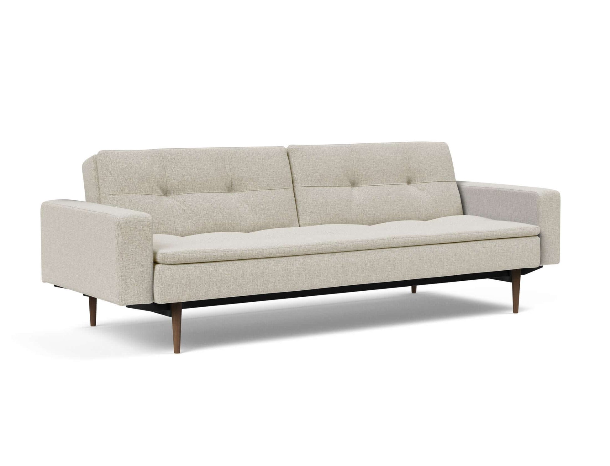 Dublexo Styletto Sofa Bed Dark Wood With Arms - side view