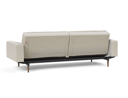 Dublexo Styletto Sofa Bed Dark Wood With Arms - back view 