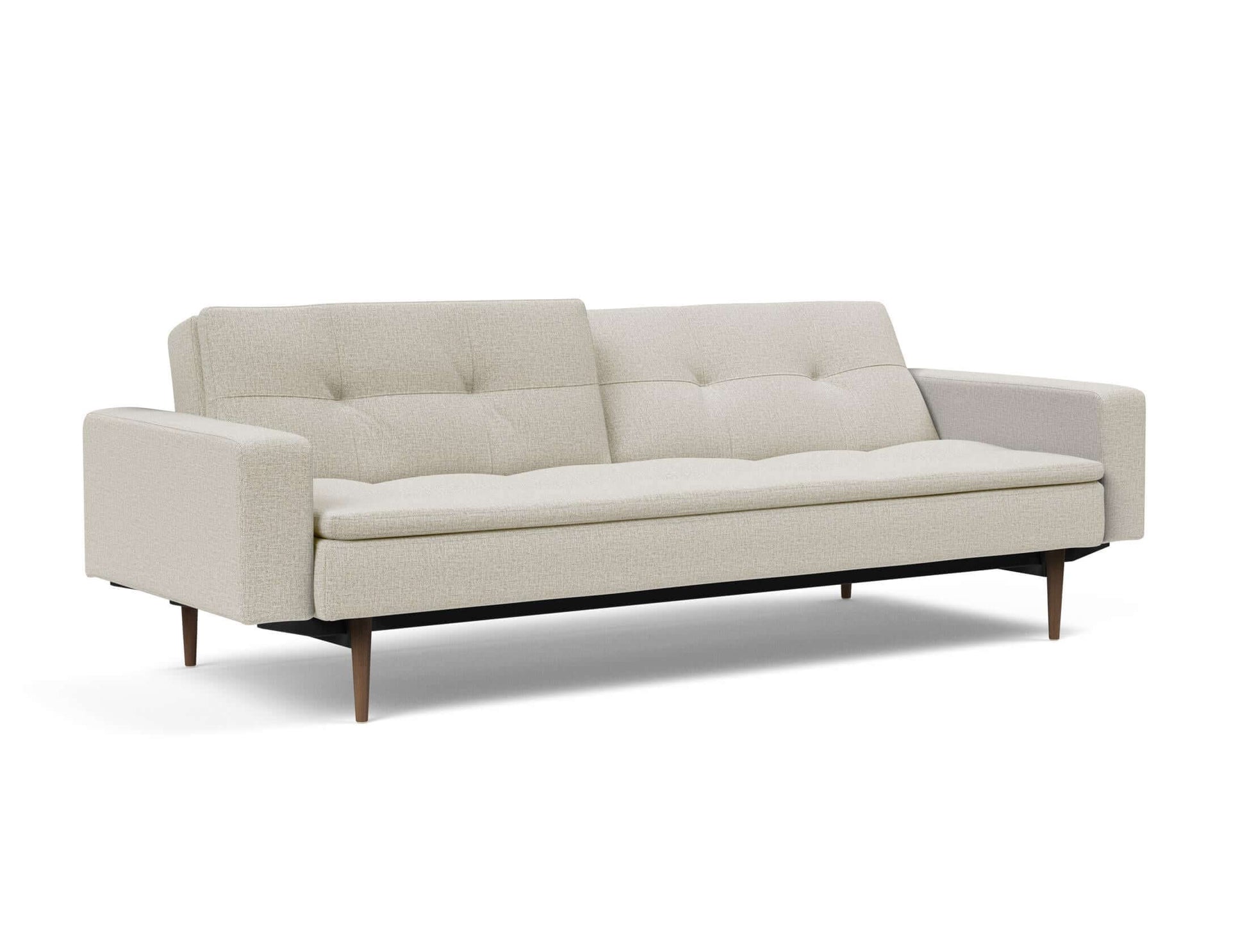 Dublexo Styletto Sofa Bed Dark Wood With Arms - side view