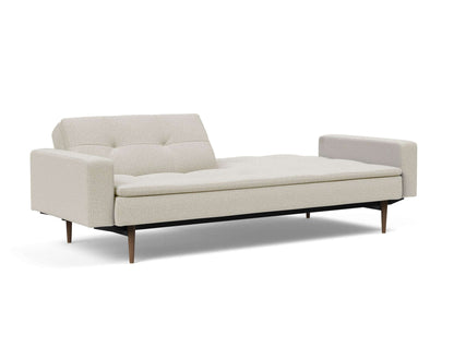 Dublexo Styletto Sofa Bed Dark Wood With Arms - side view