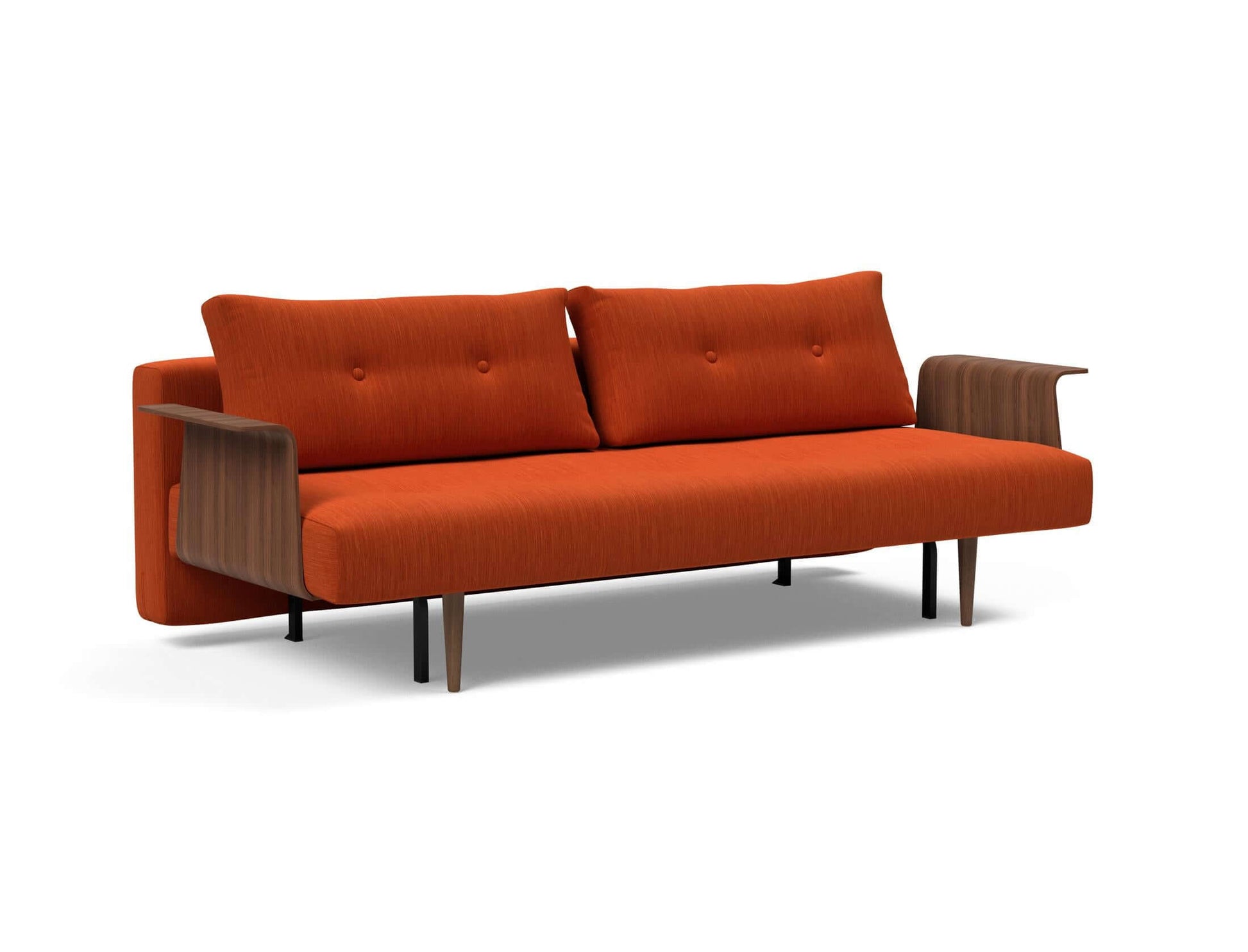 Recast Sofa Bed Dark Styletto With Arms - side view 