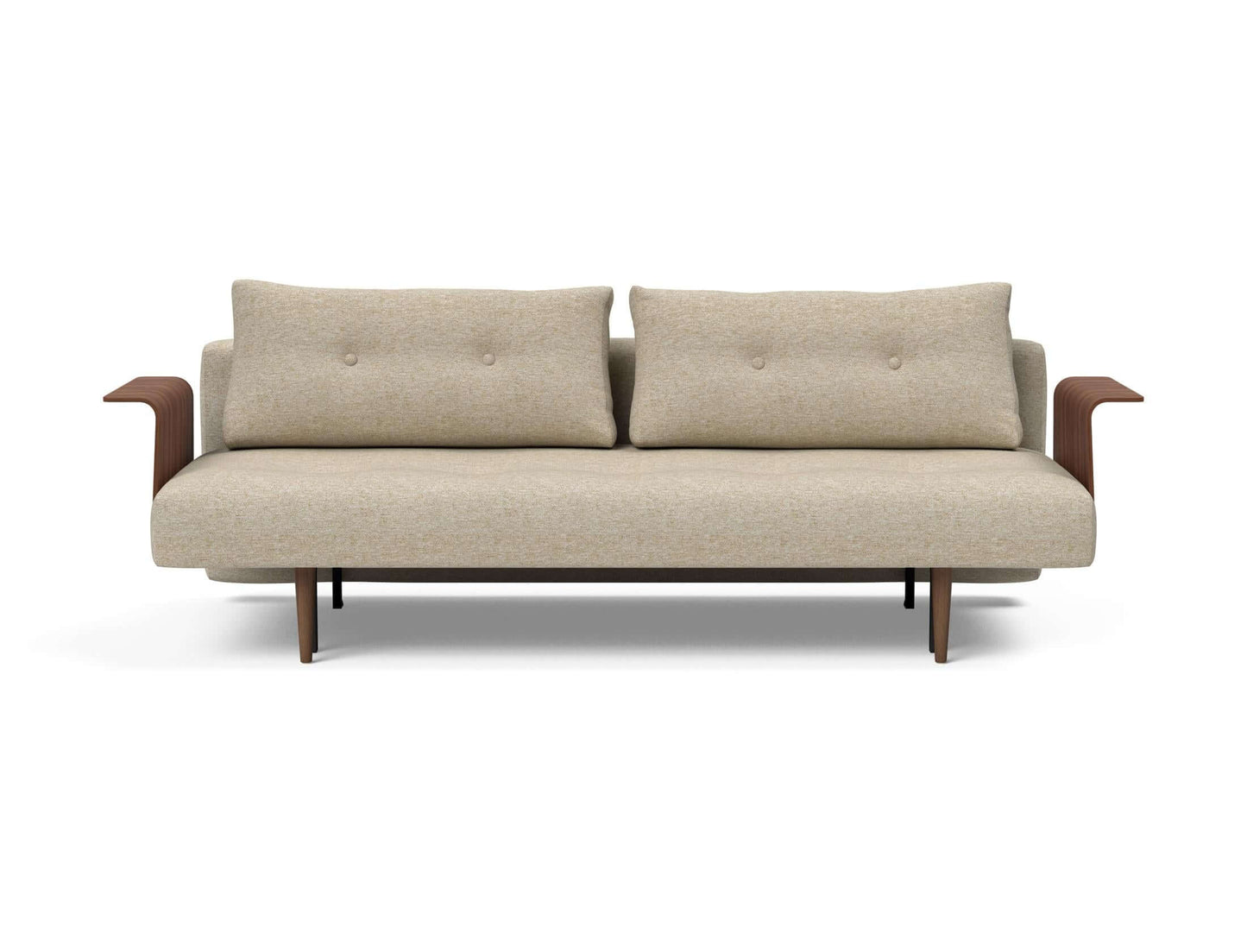 Recast Sofa Bed Dark Styletto With Arms - front view 