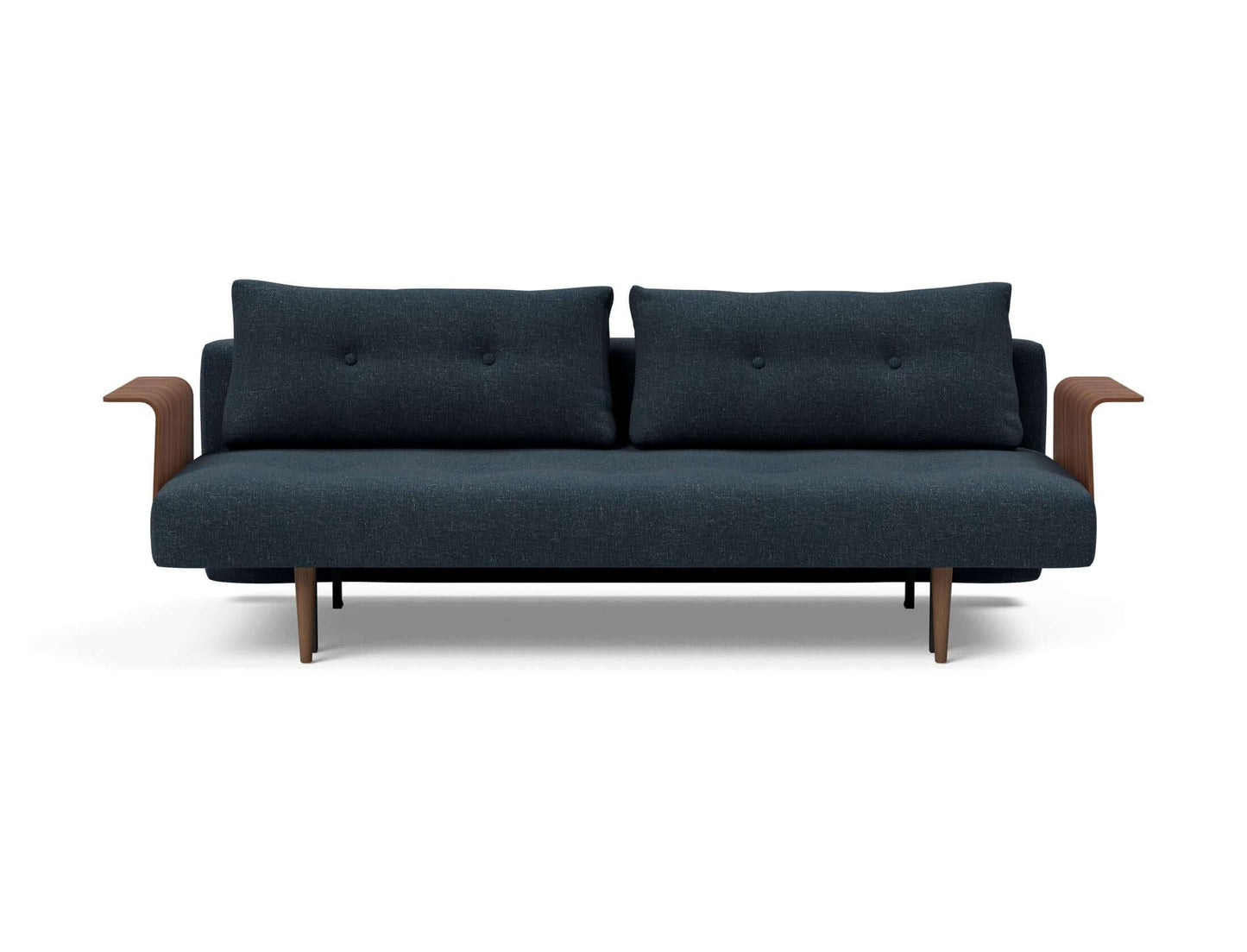 Recast Sofa Bed Dark Styletto With Arms - front view 